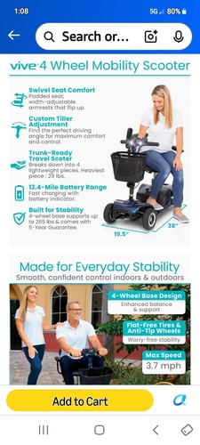 Vive wheel electric mobility - 4-wheel,