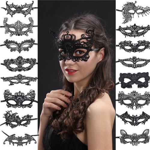 1pc black lace mask - black, sexy