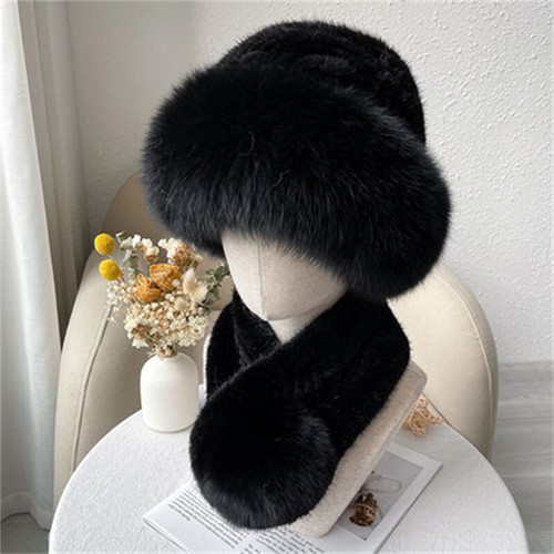 Women real mink fur scarf - real,
