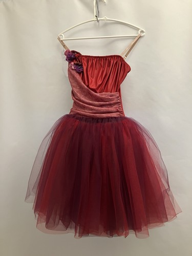 Floral red romantic tutu - romantic,