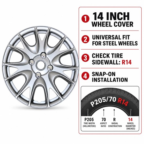 Snap hub caps - 14",