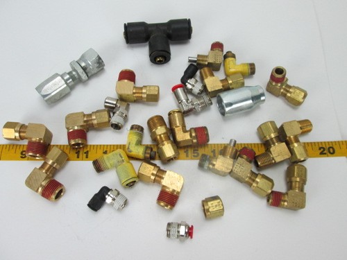 Lot misc hydraulic fittings - hydraulic,