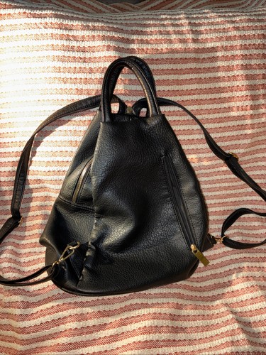 Italian vegan leather - leather, black