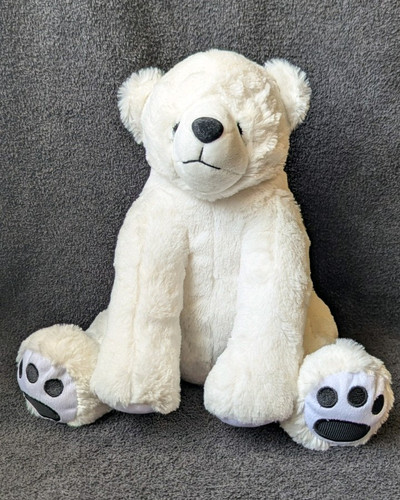 White plush teddy - white, polar