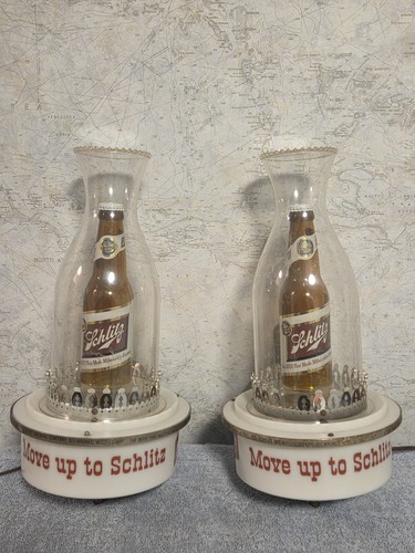 Pair vintage lighted - pair, schlitz