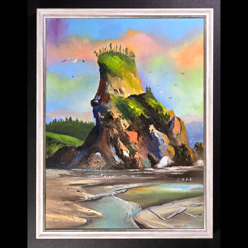 Vtg 1980 framed original oil - vtg,