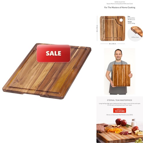 Teak cutting board square - teak,