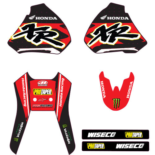 Honda red team graphics - red,
