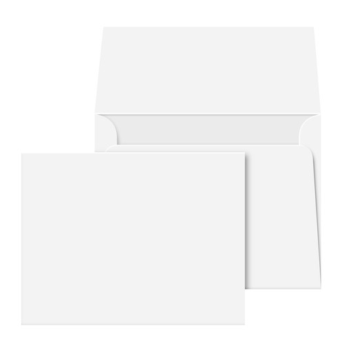 Blank white note cards - a2, &