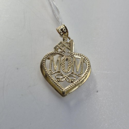 Gold mom pendant 10k - mom,