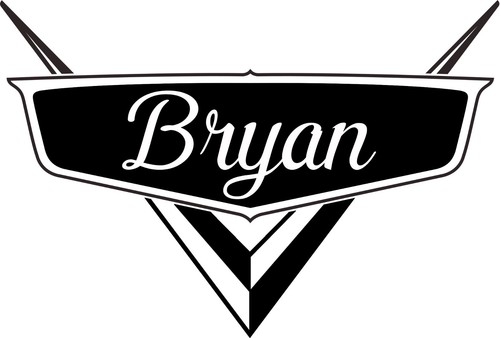 Large any name cars decal - name,