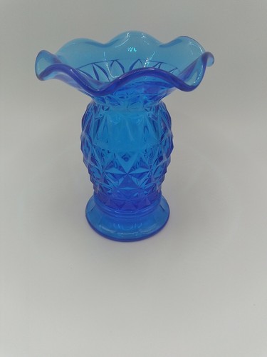 Vintage blue glass - blue, fluted