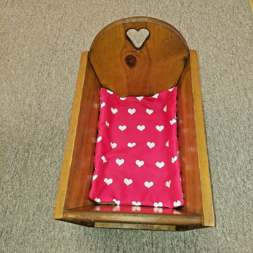 Vintage wood baby doll - vintage, cradle