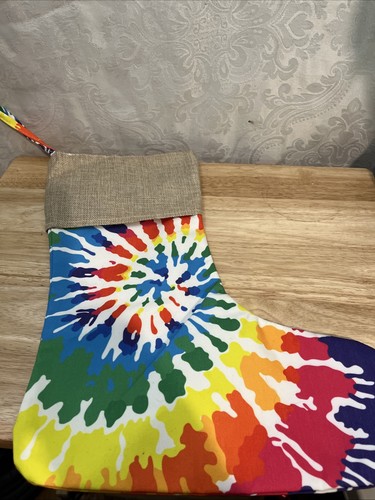 New handmade tie dyed rainbow - tie,