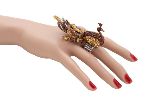 Women gold brown peacock - women,