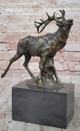 Bronze marble statue - marble, elk