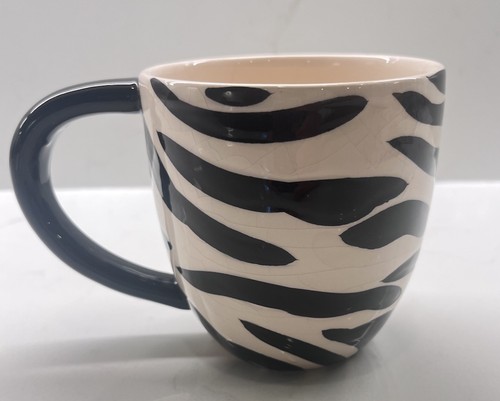 Black white striped mug - &,