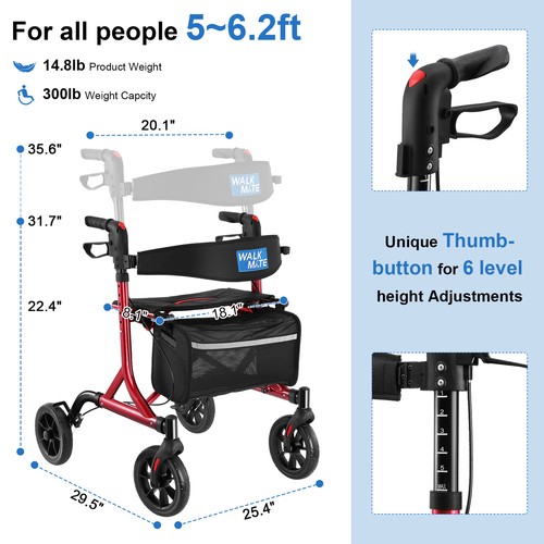 Rollator walker with - walker,