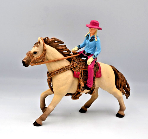 Schleich barrel racing cowgirl - barrel,