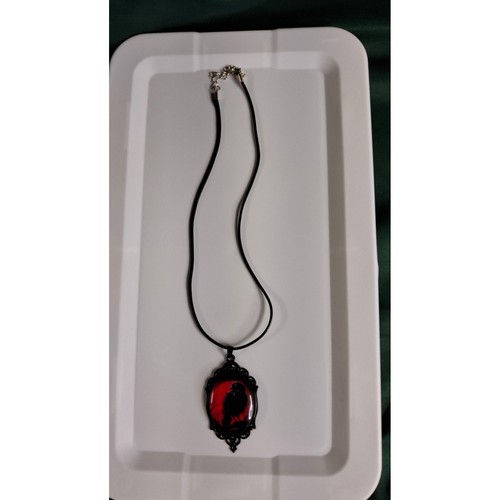 Gothic raven cameo necklace - gothic,