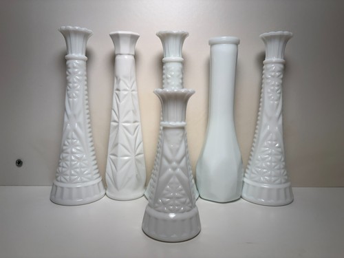 Lot milk glass flower - 6,