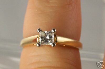 14k gold point princess cut - 40,