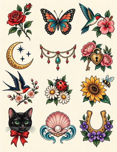 Ta09 ankle theme tattoo flash - tattoo,