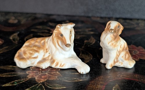 Vtg mini bone china collie - bone, mom