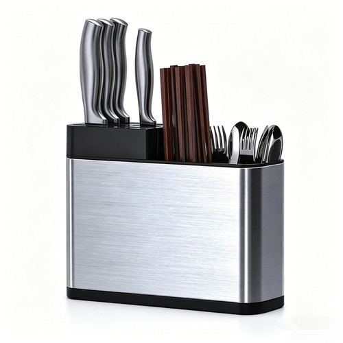 Stainless steel knife - knife, block