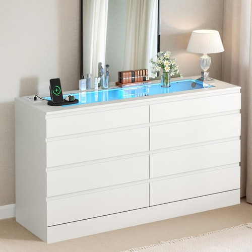 Drawer dresser with glass - 8,