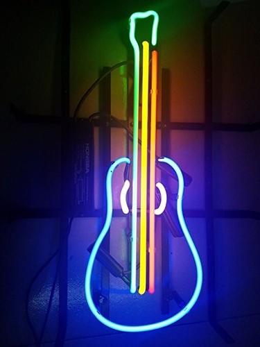 Guitar x12 neon sign - guitar,