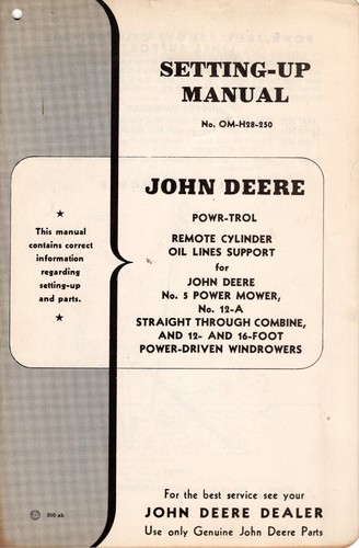 Vintage john deere - john, powr-trol