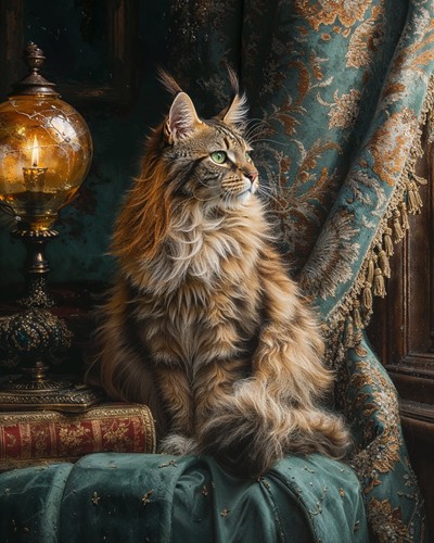 Brown longhair cat - cat, on