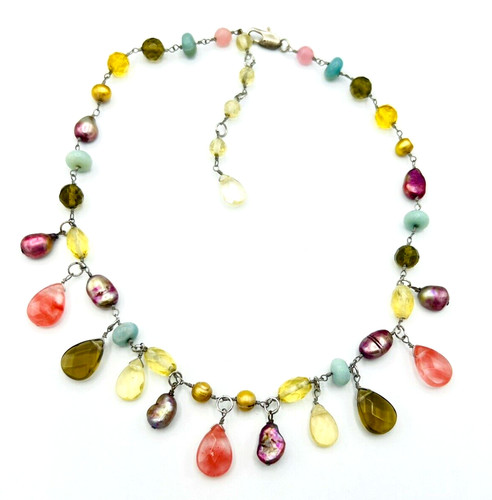 Vintage beaded stone - 80's,