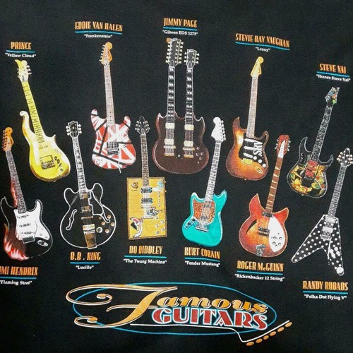 Vintage famous guitars shirt - guitars,