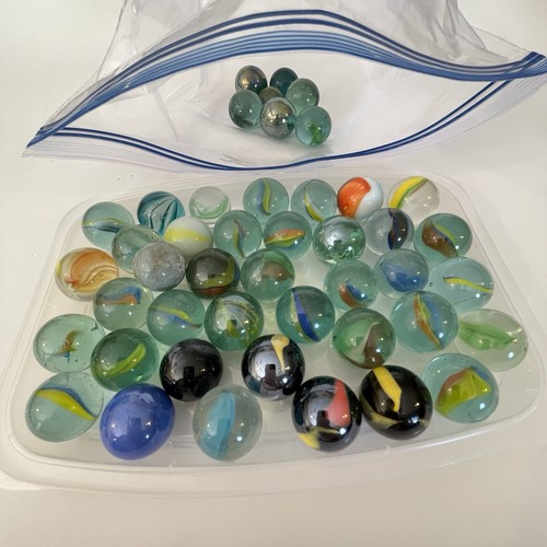 Vintage glass shooter marbles - glass,