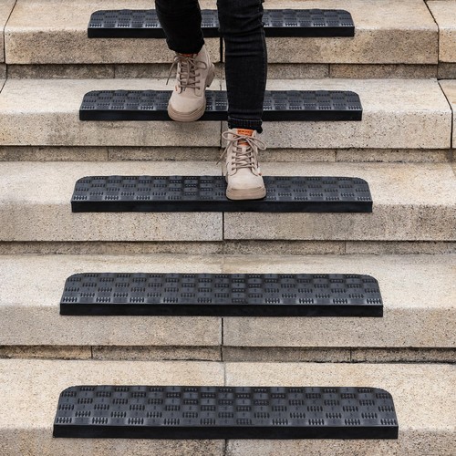 Rubber stair treads - stair, slip