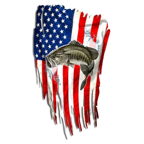 Bass fishing decal american - bass,