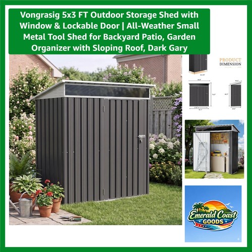 5x3 outdoor storage shed - ft,