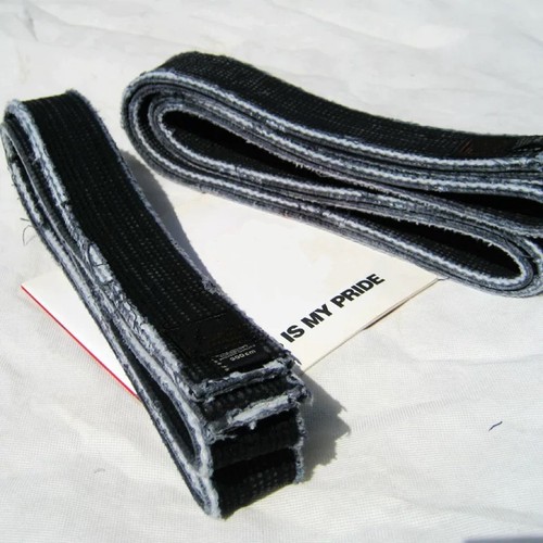 Vintage worn black belt washed - vintage,