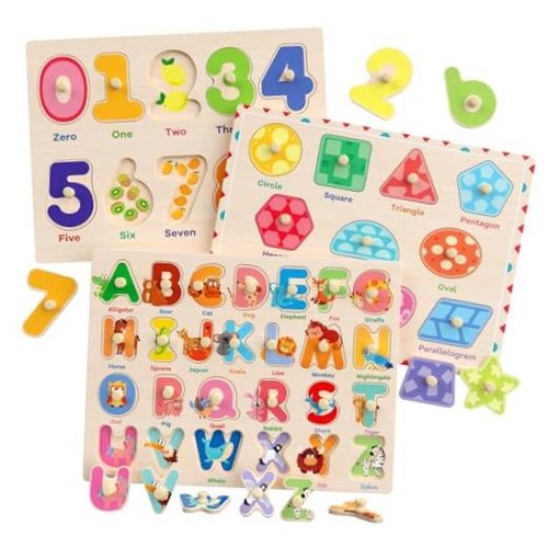 Wooden montessori puzzles for - montessori,