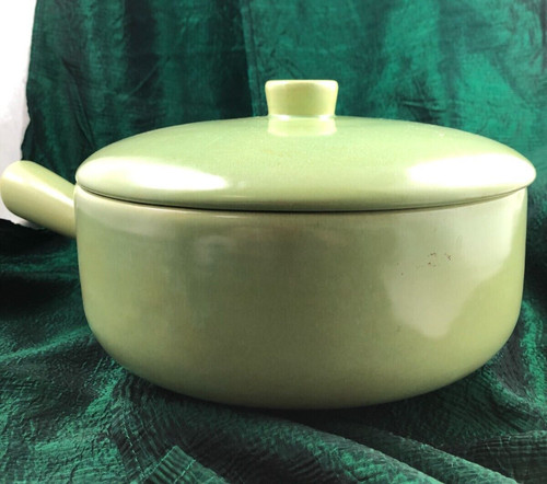 Vtg stoneware cooking pot - cooking,