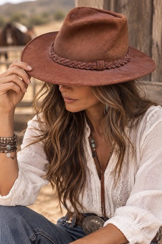 Sea dream leather western hat - sea,