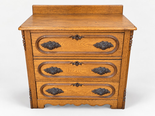 Antique oak chest - of, drawers