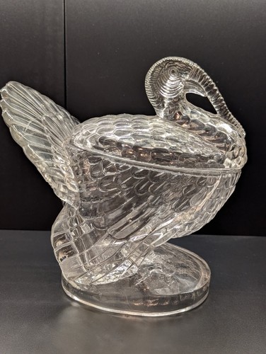 Cambridge glass turkey dish - turkey,
