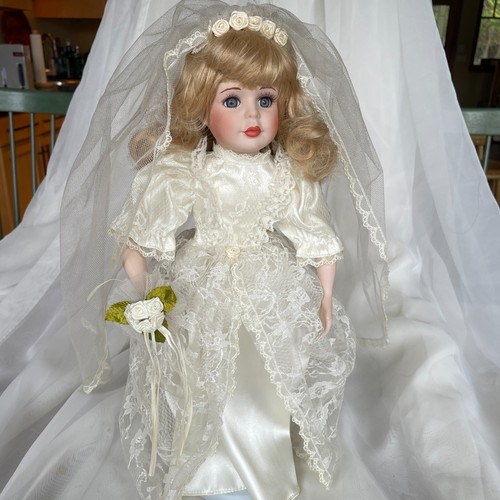 Blonde wedding bride doll - 16",