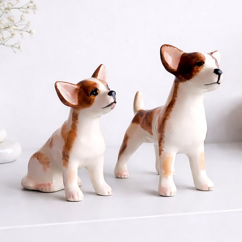 Miniature ceramic dog - x,