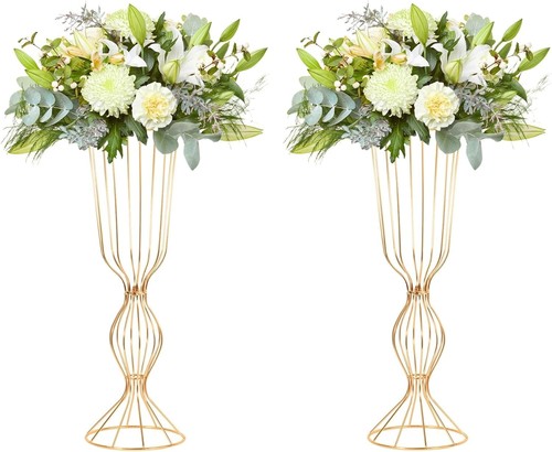 Gold metal wedding centerpiece - gold,