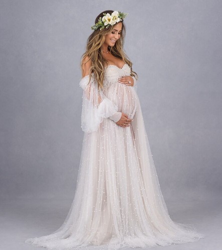 Off the shoulder maternity - off,