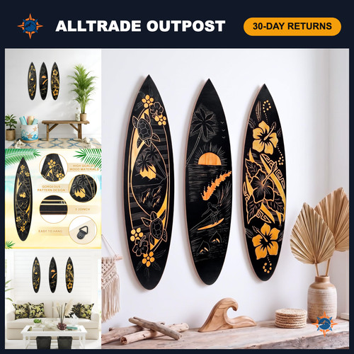 Pcs surfboard wall art 6 - 3,